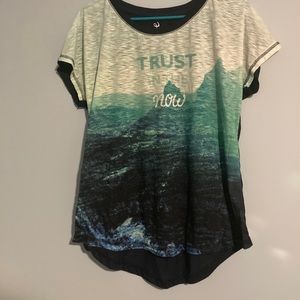 Trust in the now high low shirt